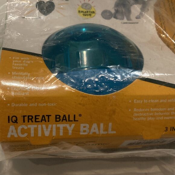 2x OurPets IQ TREAT BALL Interactive Smarter Problem Solving Dog Toy 3” Treat - Picture 2 of 9